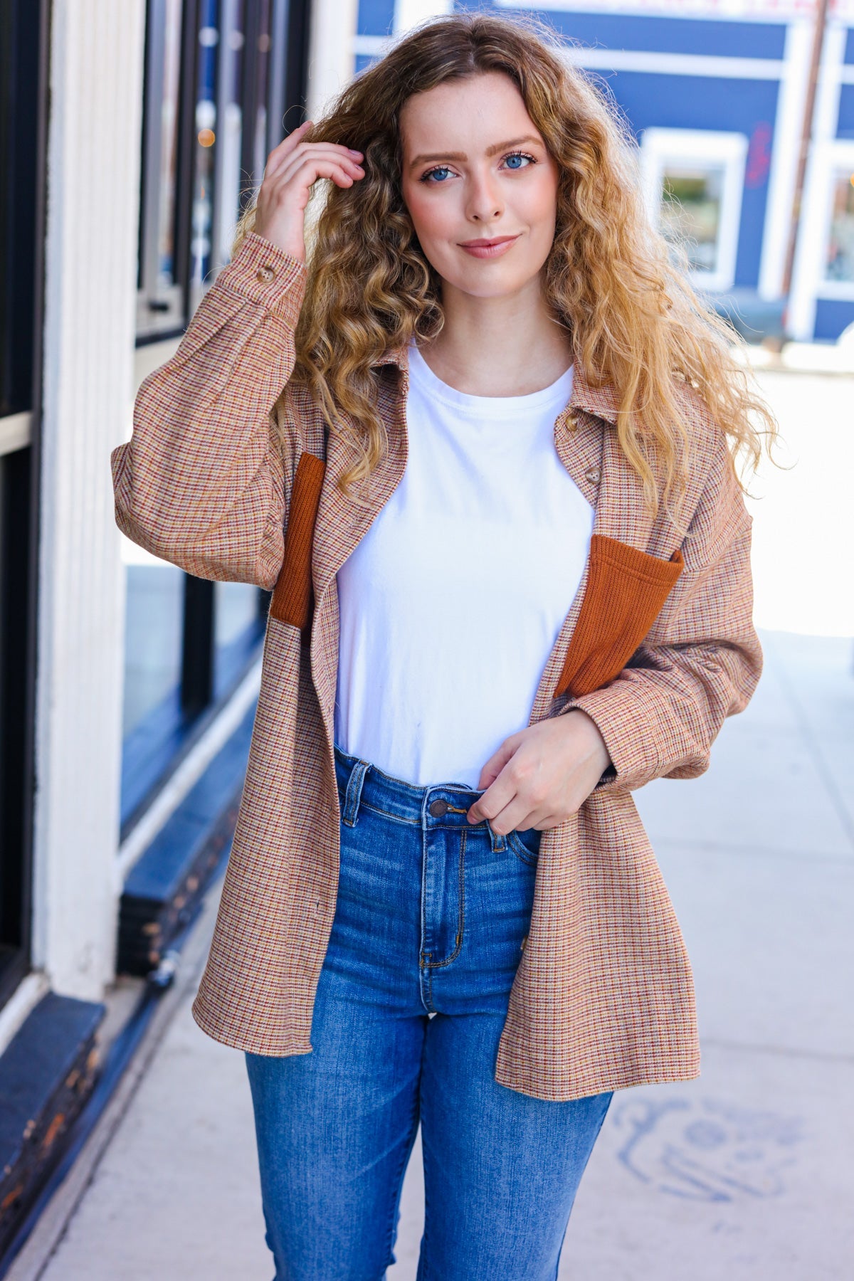 Pick Up - Start You Day Rust Flannel Plaid Oversized Shacket